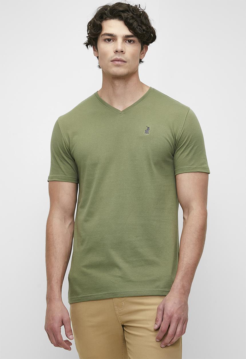 POLO - Mens Short Sleeve V Neck Tee - Fatigue