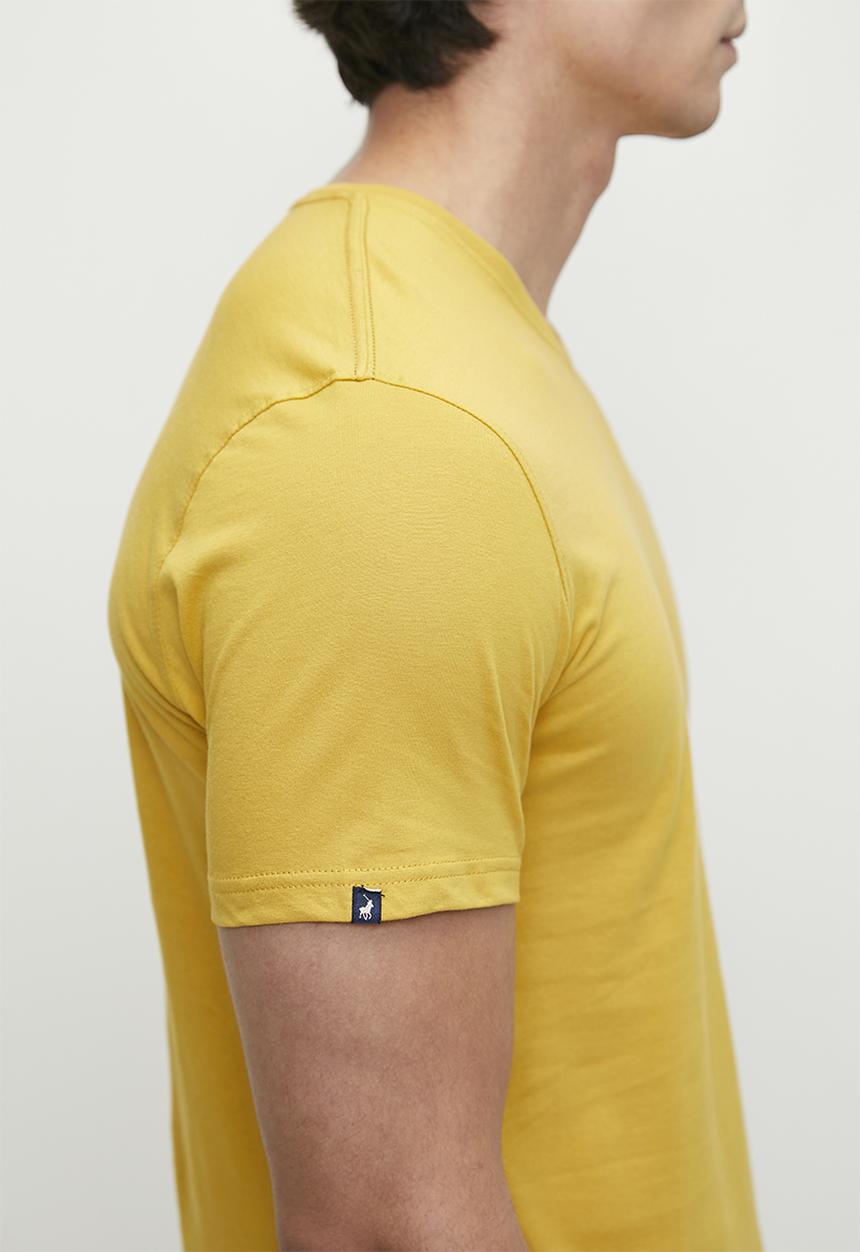 POLO - Mens Short Sleeve V Neck Tee - Mustard