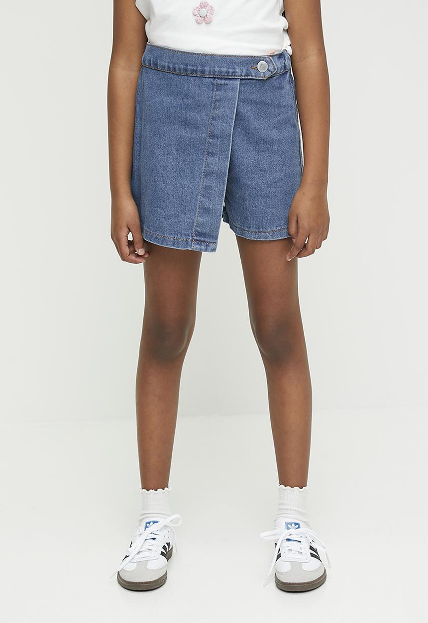 Pop Candy - Denim wrap skort - blue