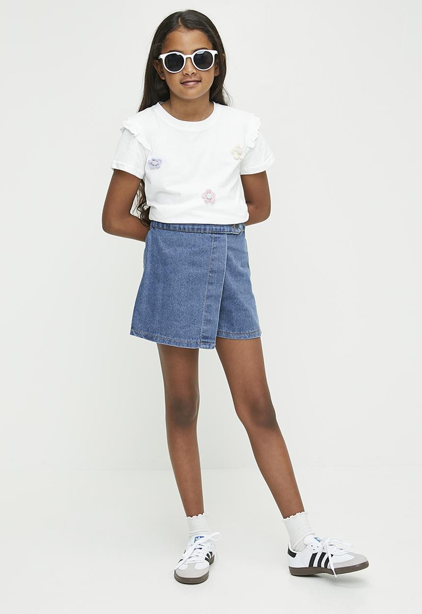 Pop Candy - Denim wrap skort - blue