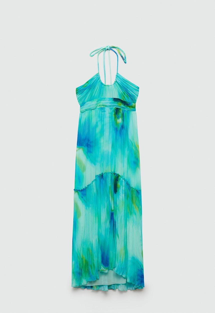 MANGO - Plus dress lucia - turquoise & aqua