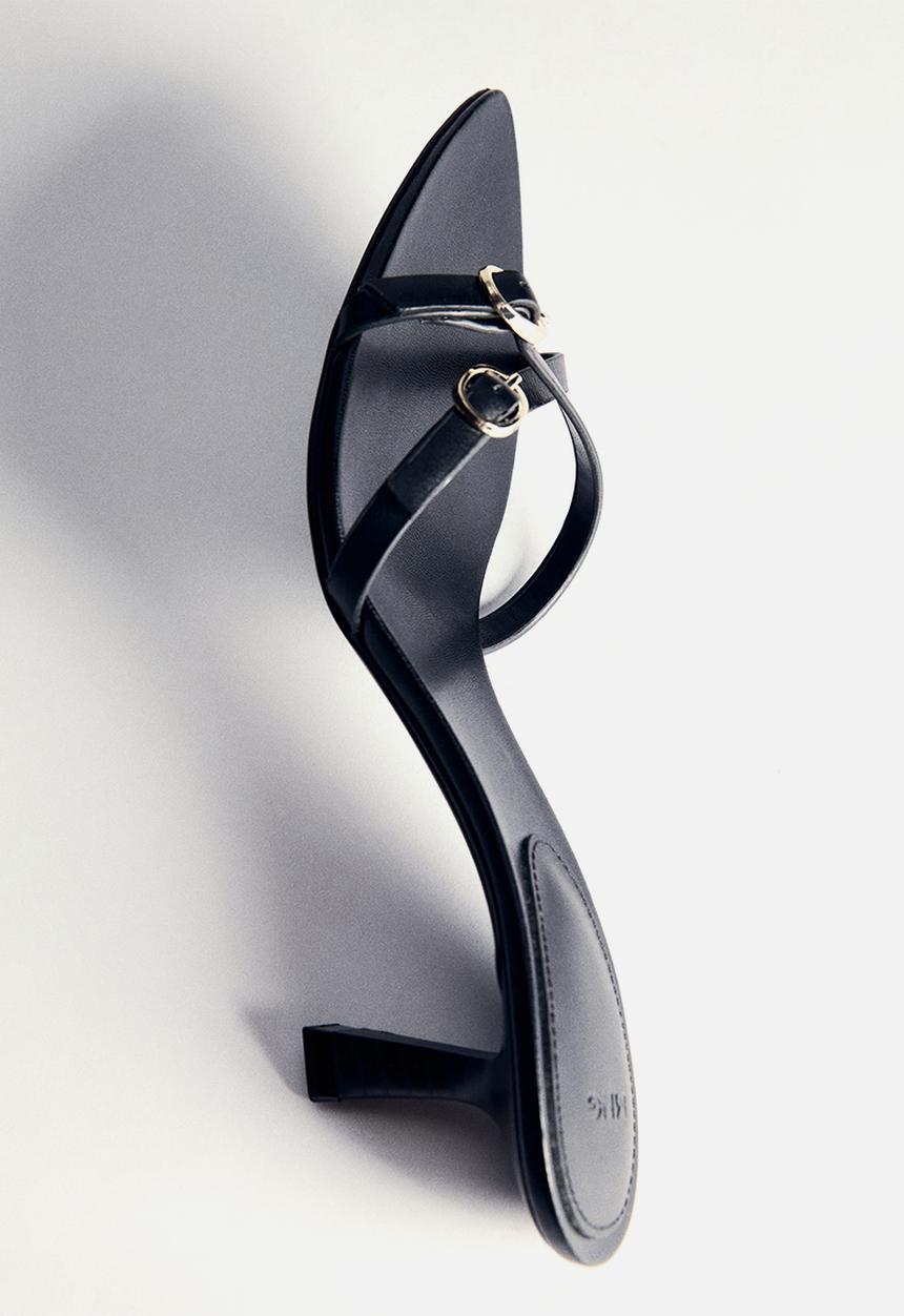 MANGO - Monk mule heel - black