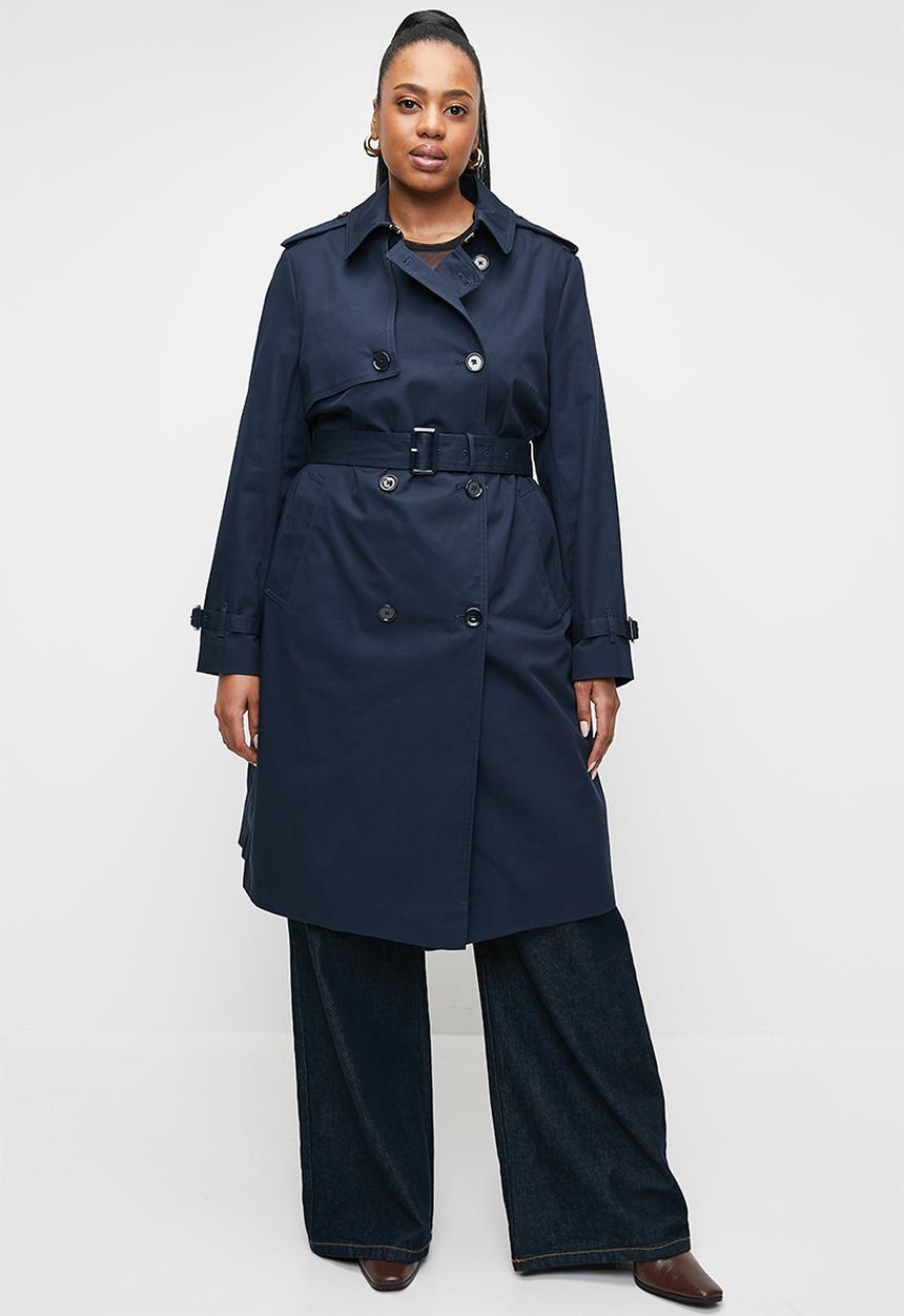 MANGO - Plus Trench Coat Polana - Midnight Navy