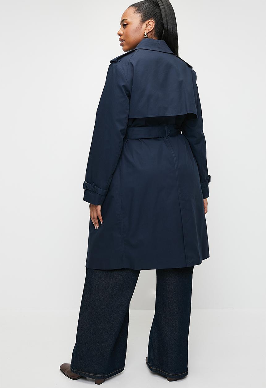 MANGO - Plus Trench Coat Polana - Midnight Navy