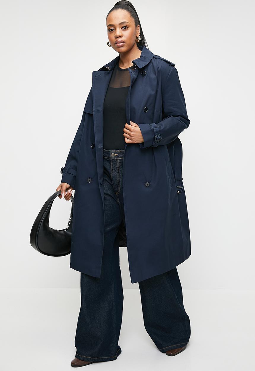 MANGO - Plus Trench Coat Polana - Midnight Navy