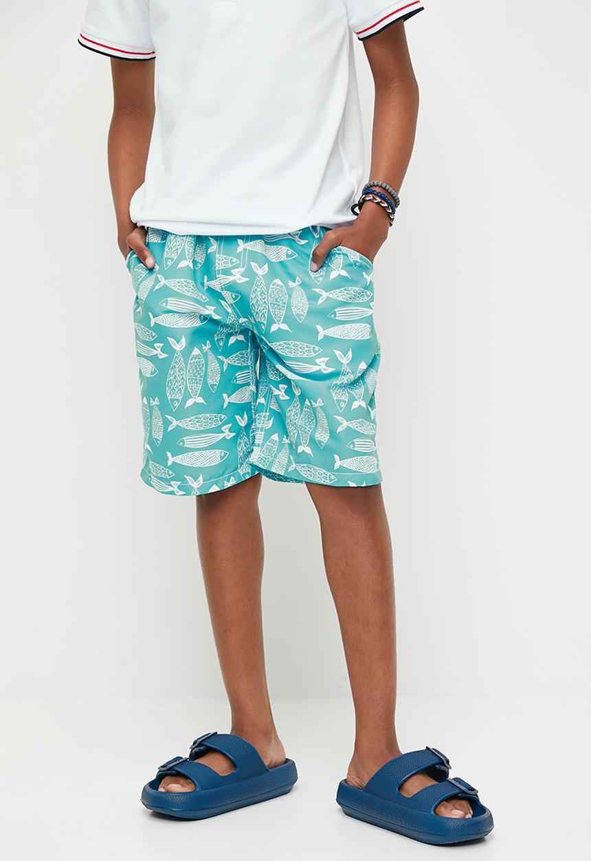 Pop Candy - Printed board shorts-light blue