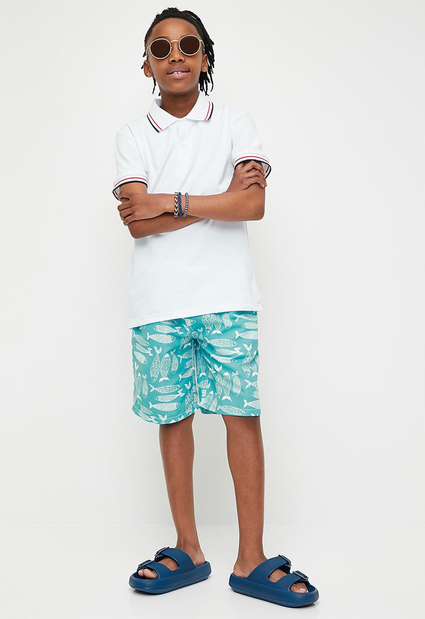 Pop Candy - Printed board shorts-light blue