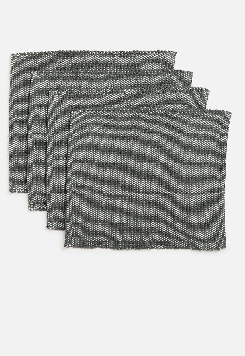 Amelia Jackson - Dhurri placemat set of 4 - charcoal