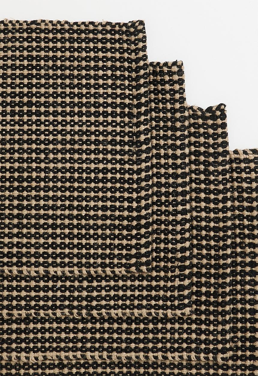 Sixth Floor - Cotton Jute w Fringes Placemats Set of 4 - Black