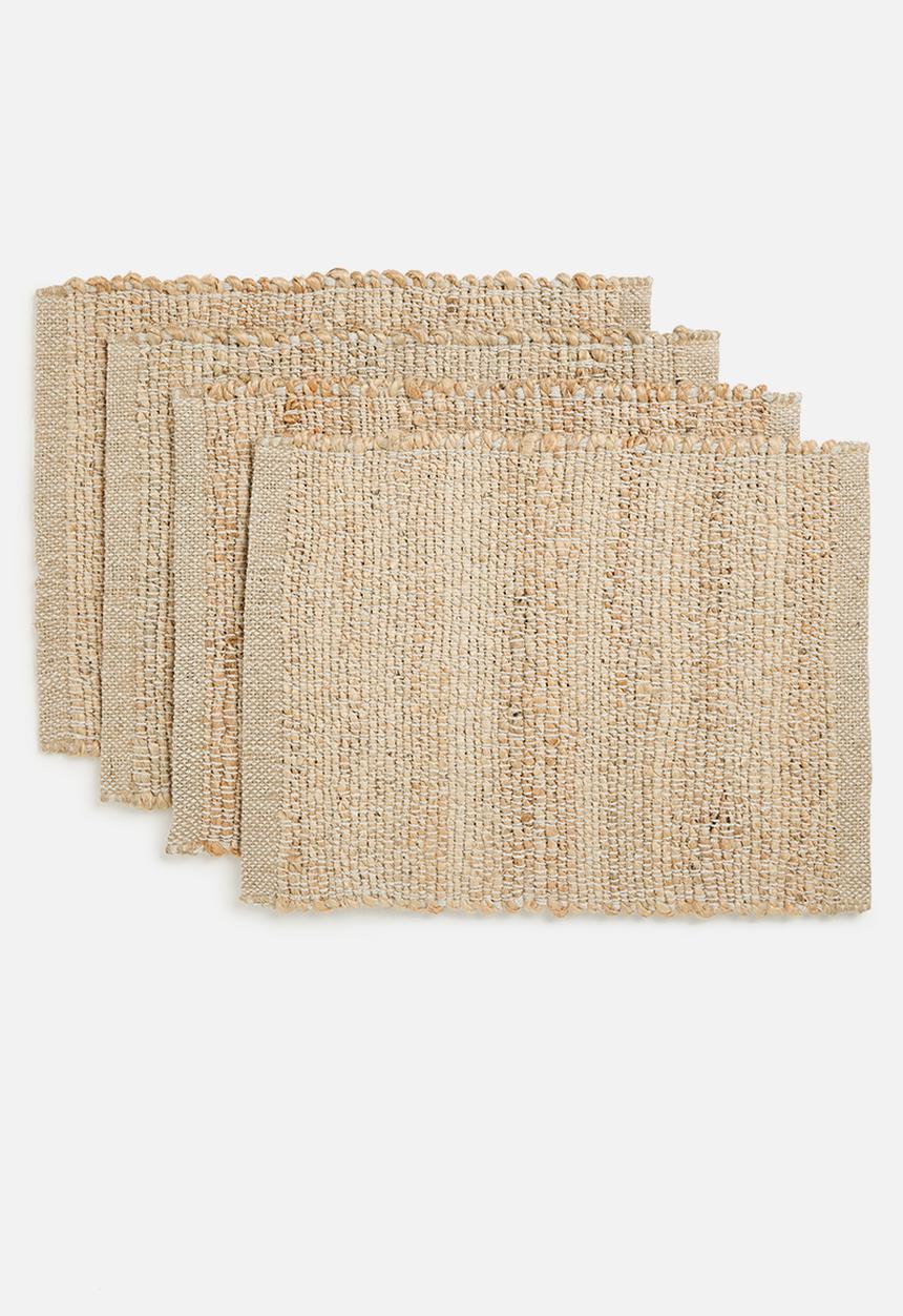 Sixth Floor - Cotton Jute w/ Fringes Placemats Set of 4 - Natural