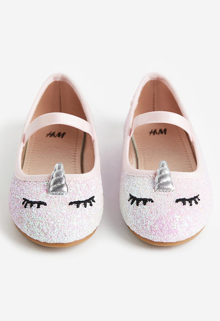 H&M - Appliquéd ballet pumps - pink