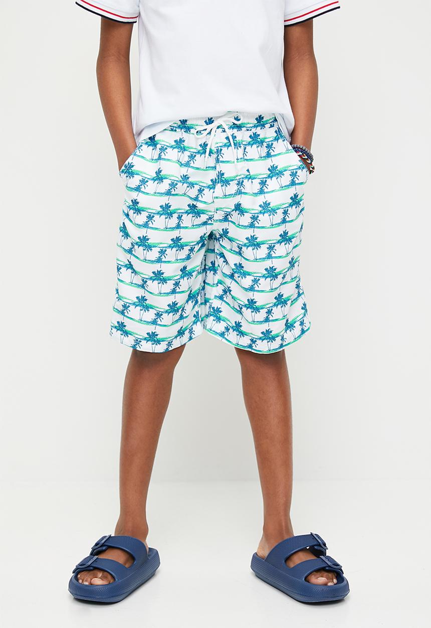 Pop Candy - Printed board shorts - blue & white