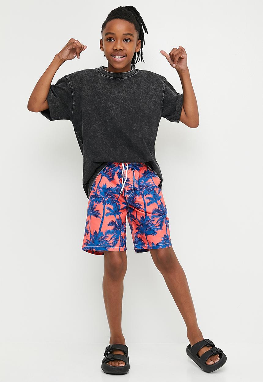 Pop Candy - Printed board shorts - blue & orange