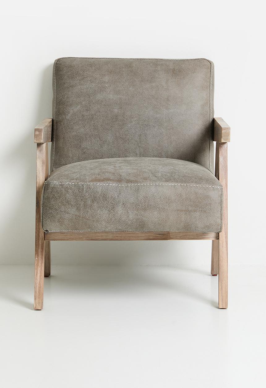 Sixth Floor - Corby genuine  leather occasional chair - graphite