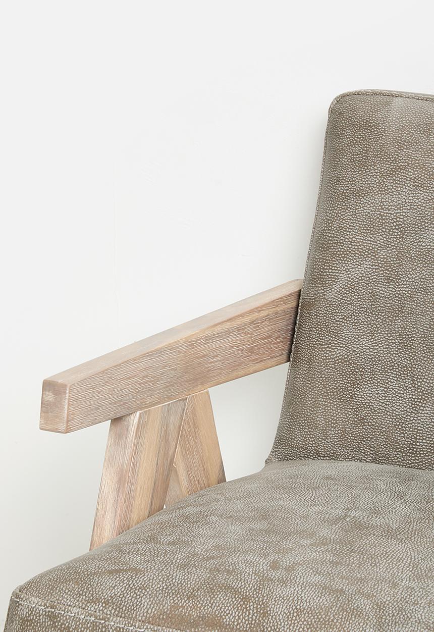 Sixth Floor - Corby genuine  leather occasional chair - graphite