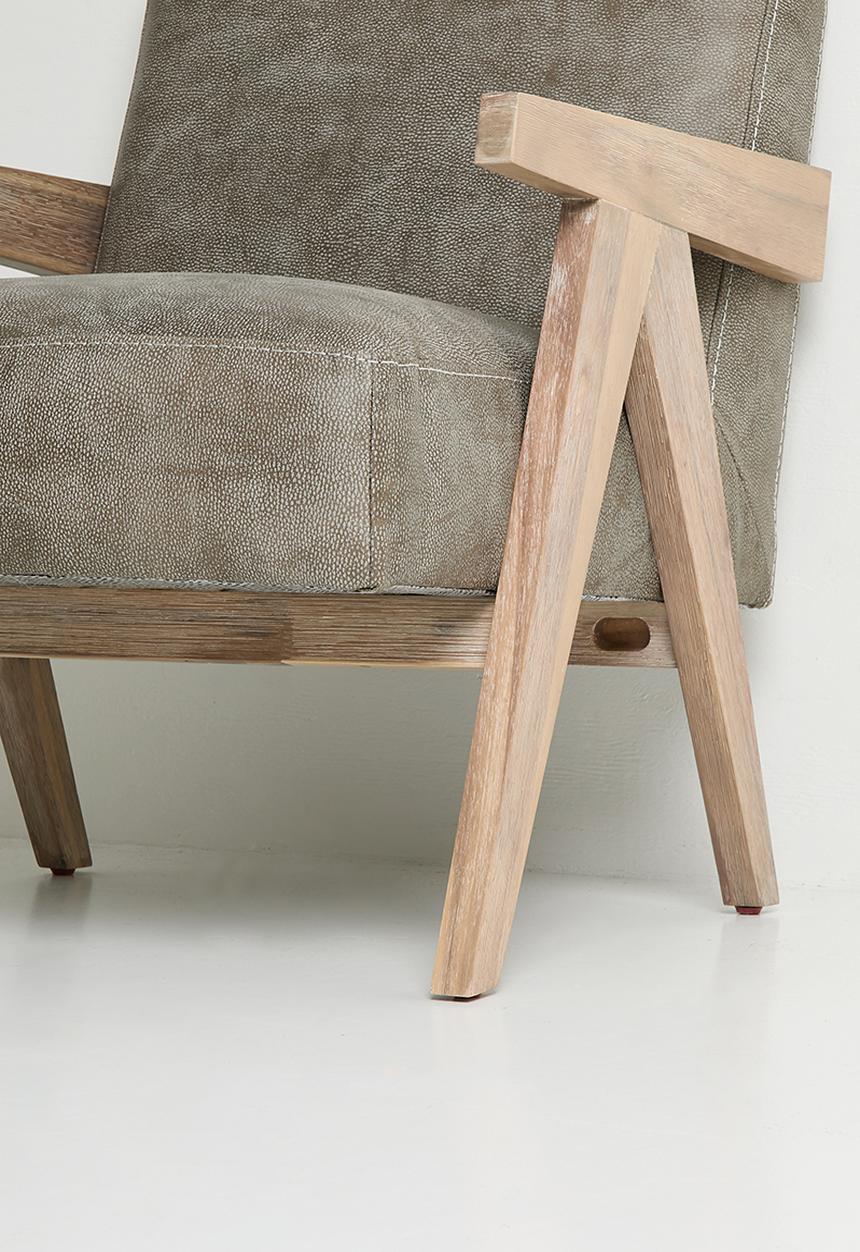 Sixth Floor - Corby genuine  leather occasional chair - graphite