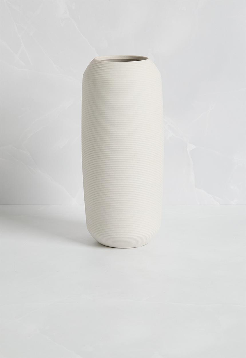 Sixth Floor - Cylinder Ceramic Vase - White