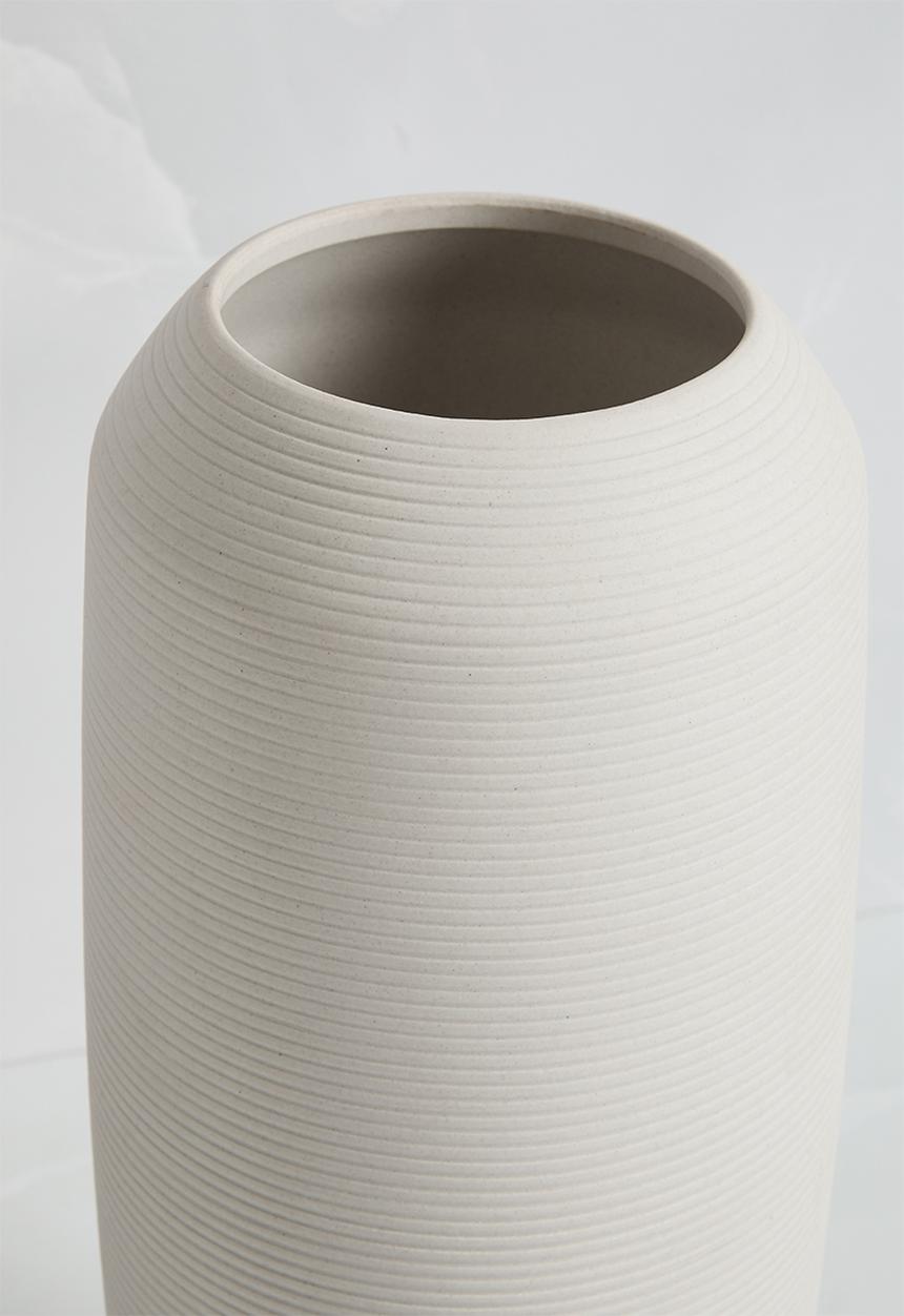 Sixth Floor - Cylinder Ceramic Vase - White