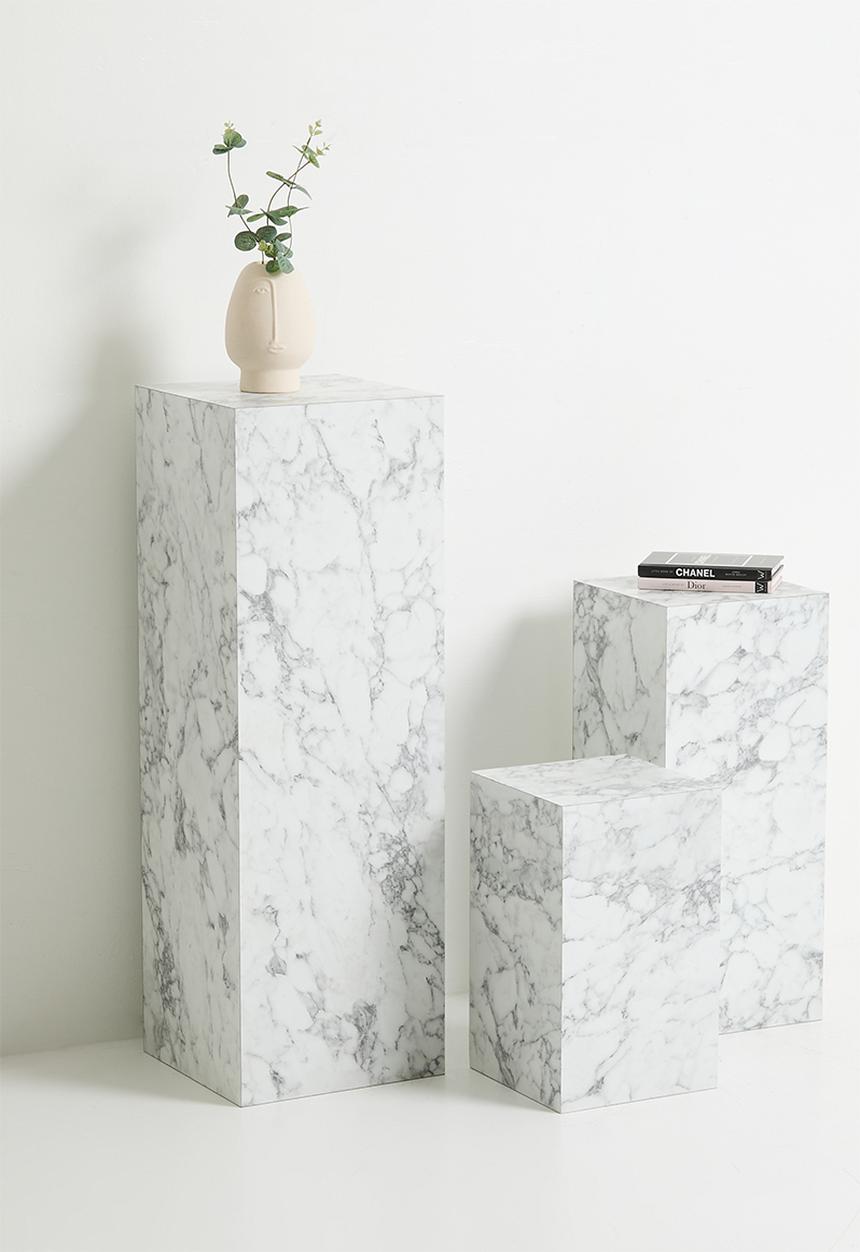 Me&Co - Bagnara Plinth- Faux white marble 