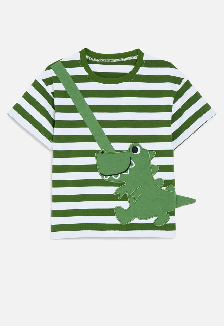 Pop Candy - Striped tee - green & white