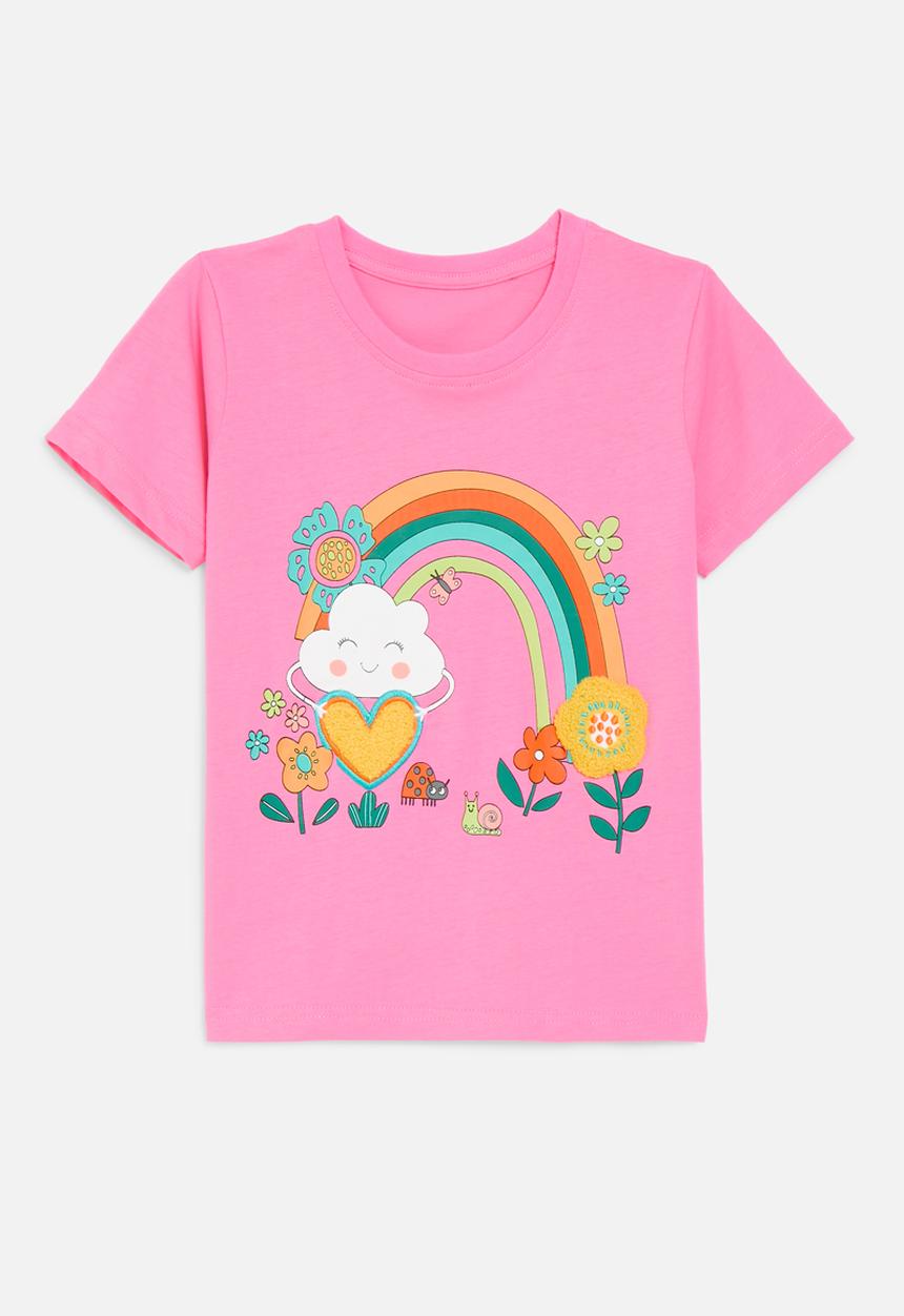 Pop Candy - Rainbow print tee - pink