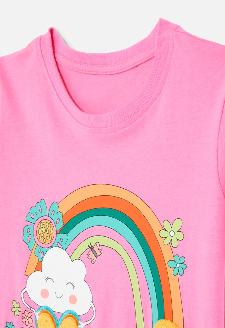 Pop Candy - Rainbow print tee - pink