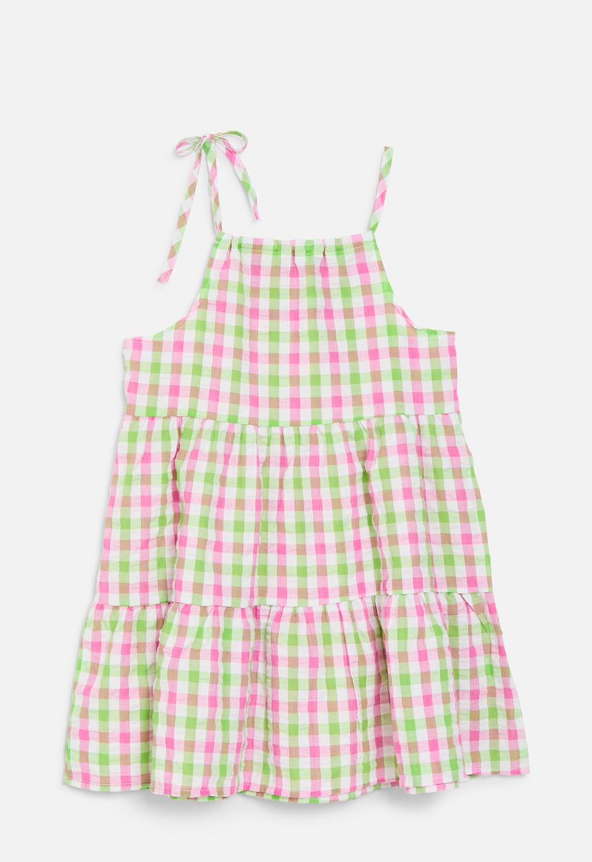 Pop Candy - Tiered check dress - multi