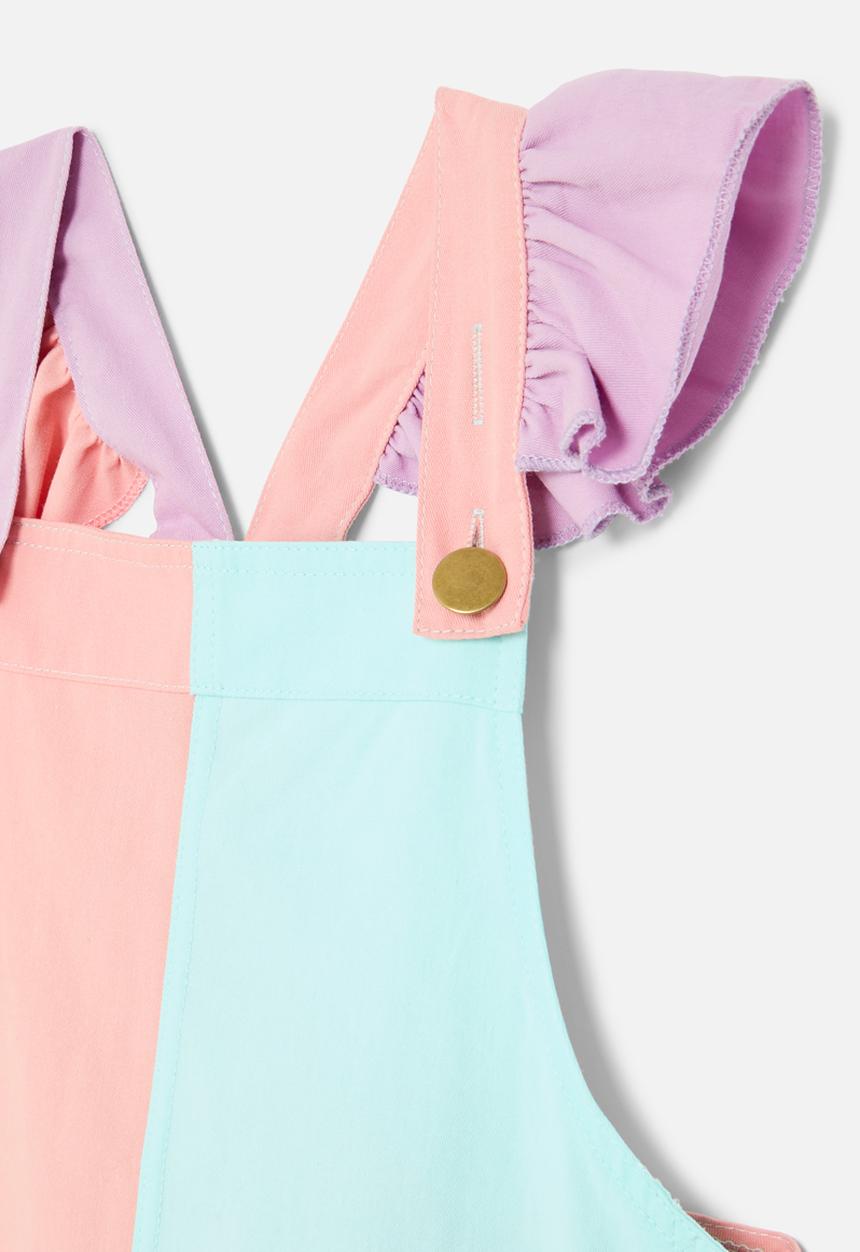 Pop Candy - Colour block pinafore dress - multi