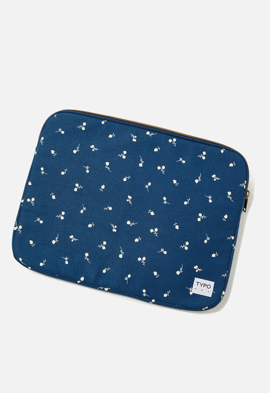 Typo - Take Me Away 15 Inch Laptop Case - Ditsy Floral Navy