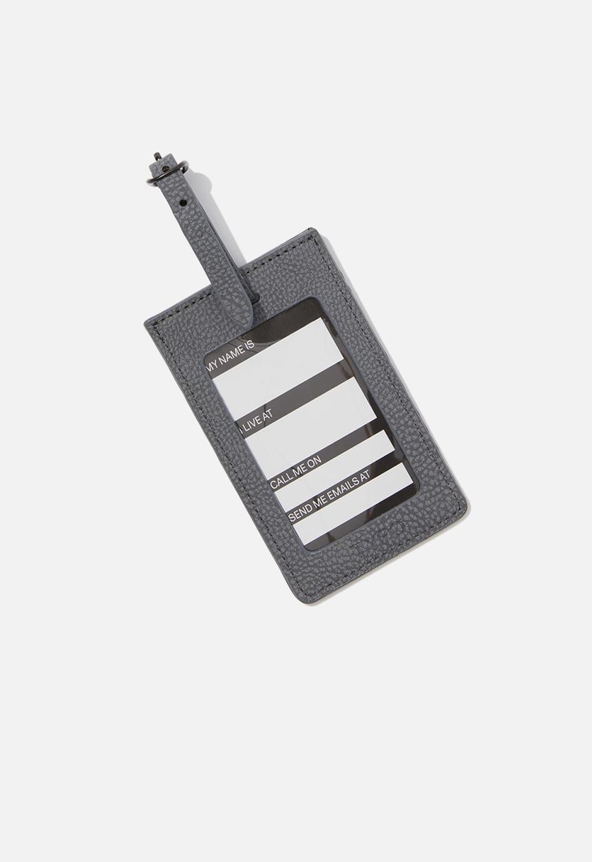 Typo - Off The Grid Luggage Tag - Welsh Slate Grid Deboss