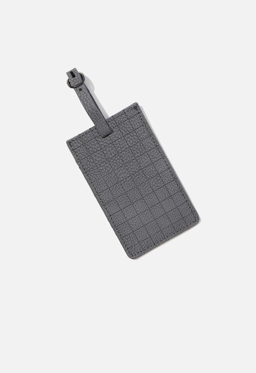 Typo - Off The Grid Luggage Tag - Welsh Slate Grid Deboss
