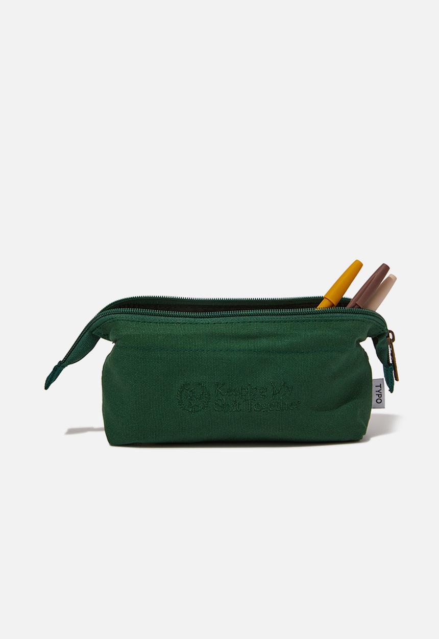 Typo - Billie Canvas Pencil Case - green 
