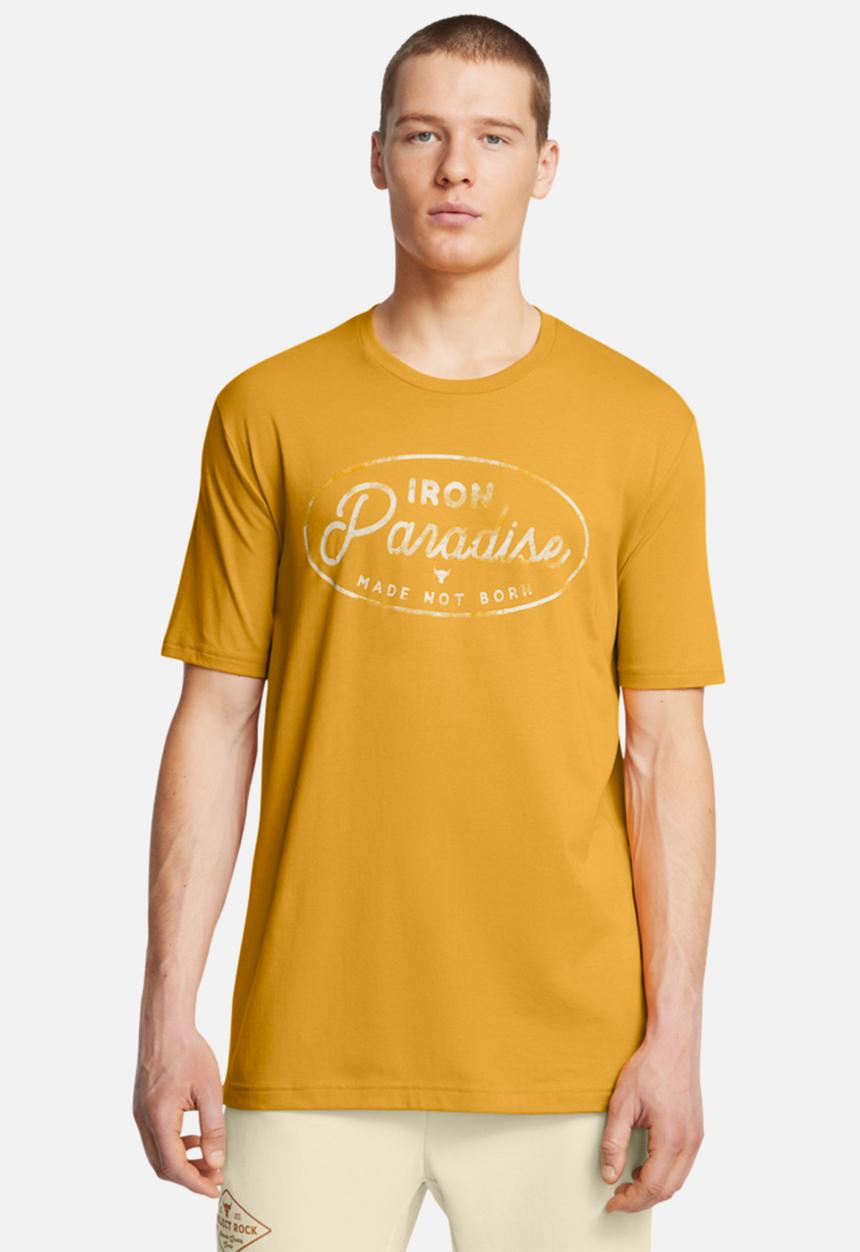 Under Armour - UA Project Rock Made Not Born Short Sleeve - Golden Yellow