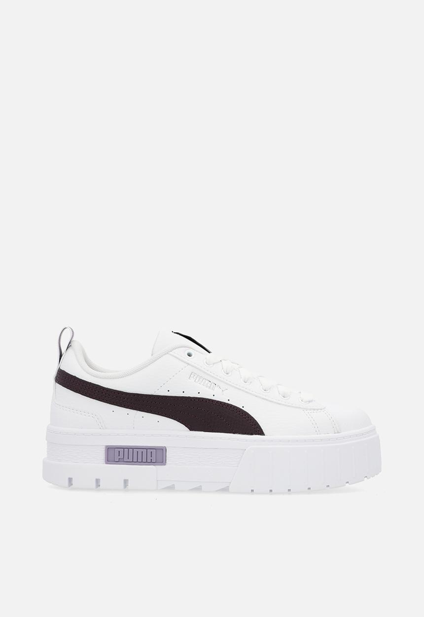PUMA - Mayze Lth Jr - Puma White-Midnight Plum