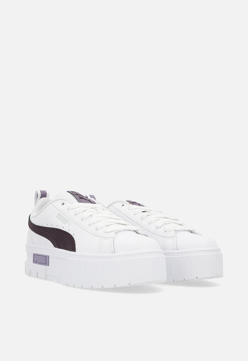 PUMA - Mayze Lth Jr - Puma White-Midnight Plum