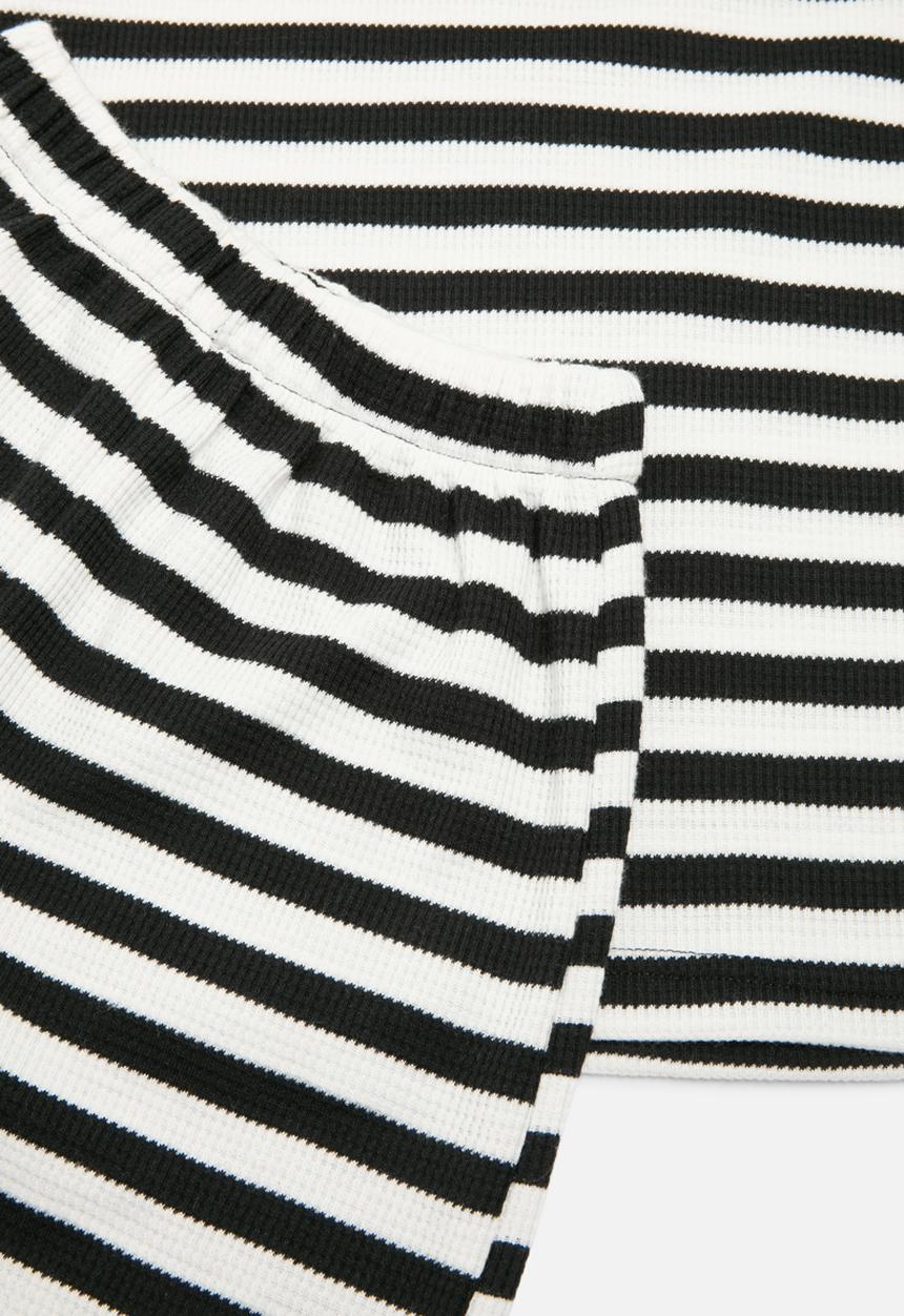 Pop Candy - Striped tee and short set - black & white