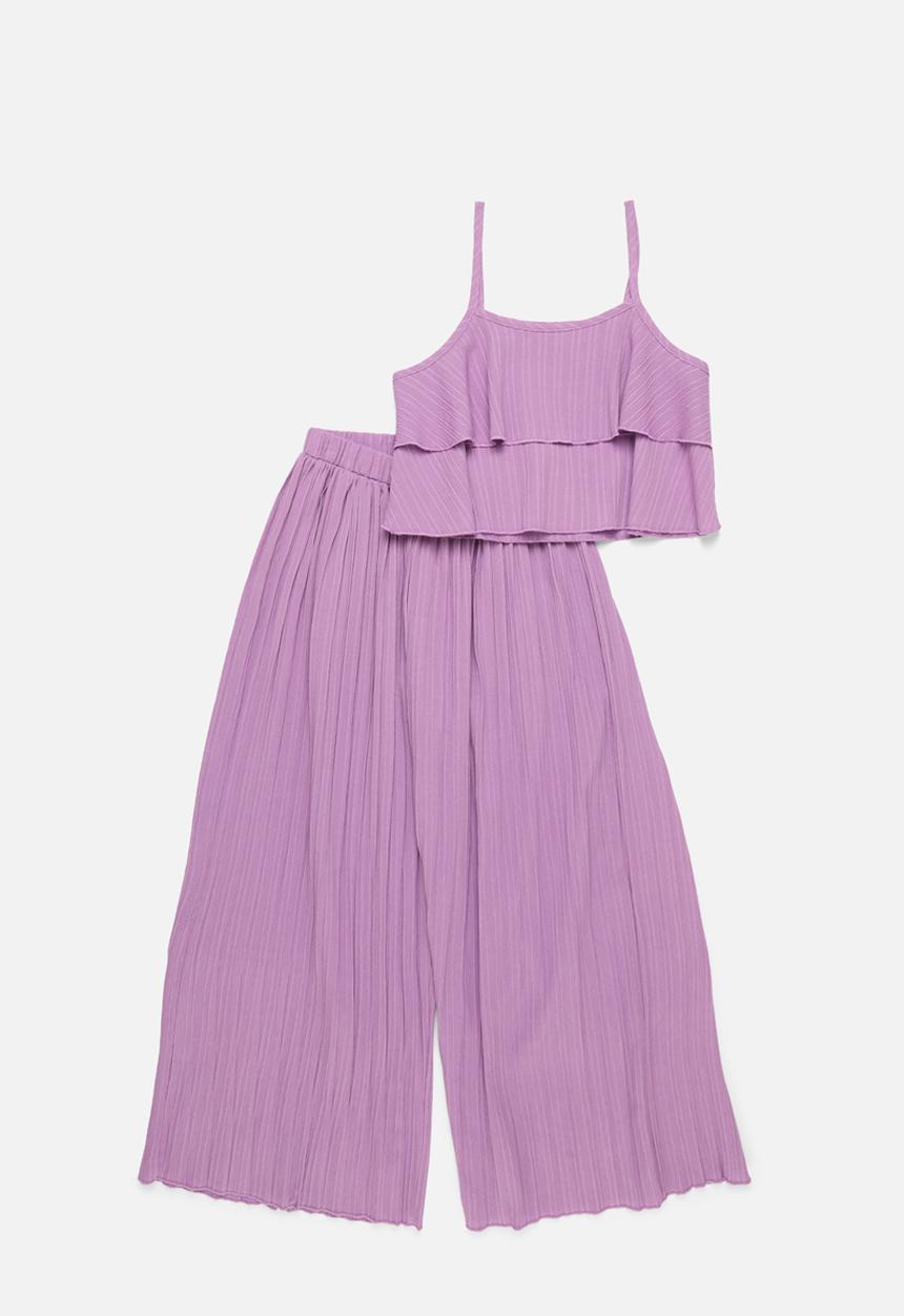 Pop Candy - Cropped cami & pants set - purple
