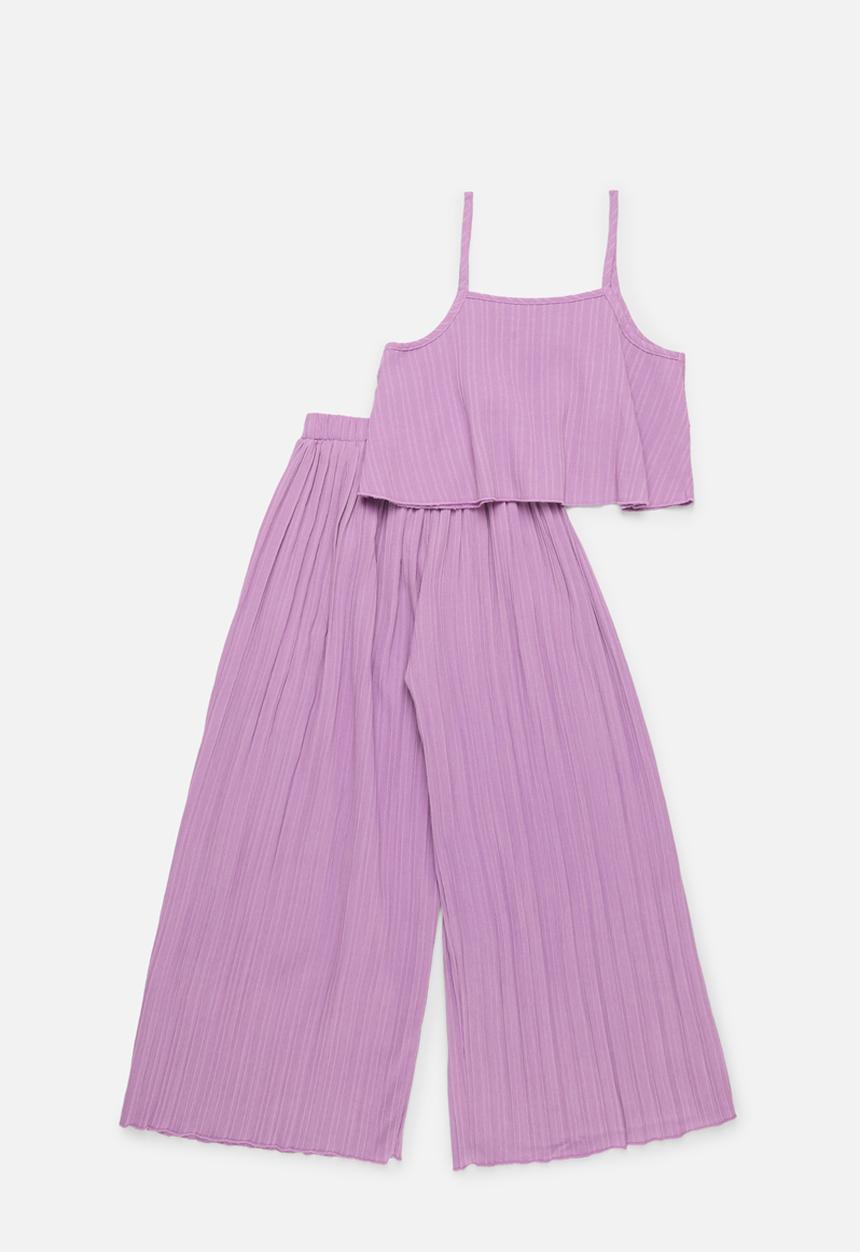 Pop Candy - Cropped cami & pants set - purple