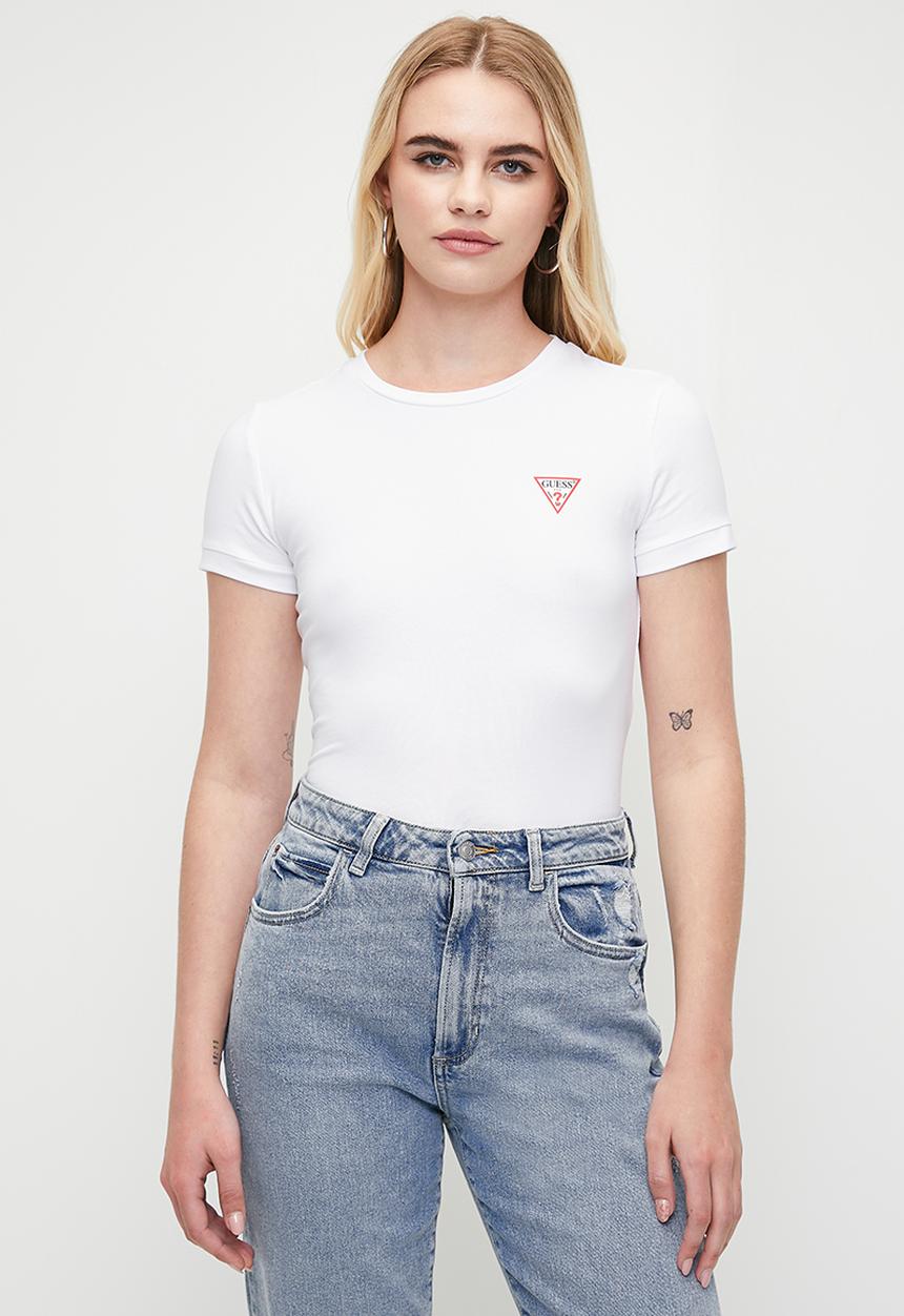 GUESS - Short sleeve Cn Mini Triangle Tee - Pure White