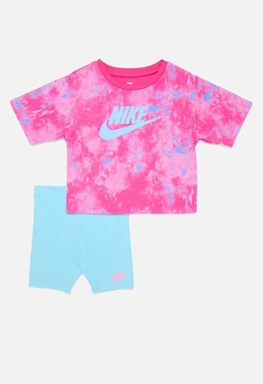 Nike - Nkg boxy tee & bike short - aquarius blue