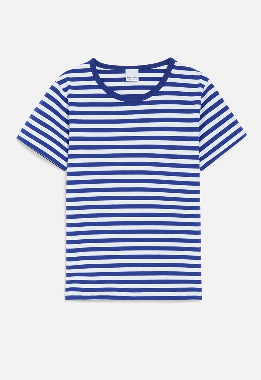 Pop Candy - Printed tee - blue & white