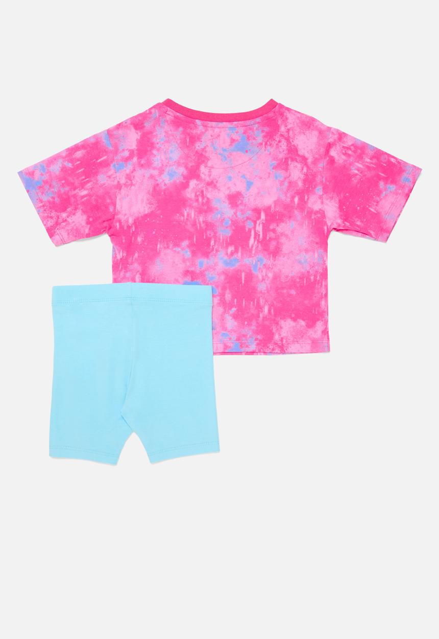 Nike - Nkg boxy tee & bike short - aquarius blue