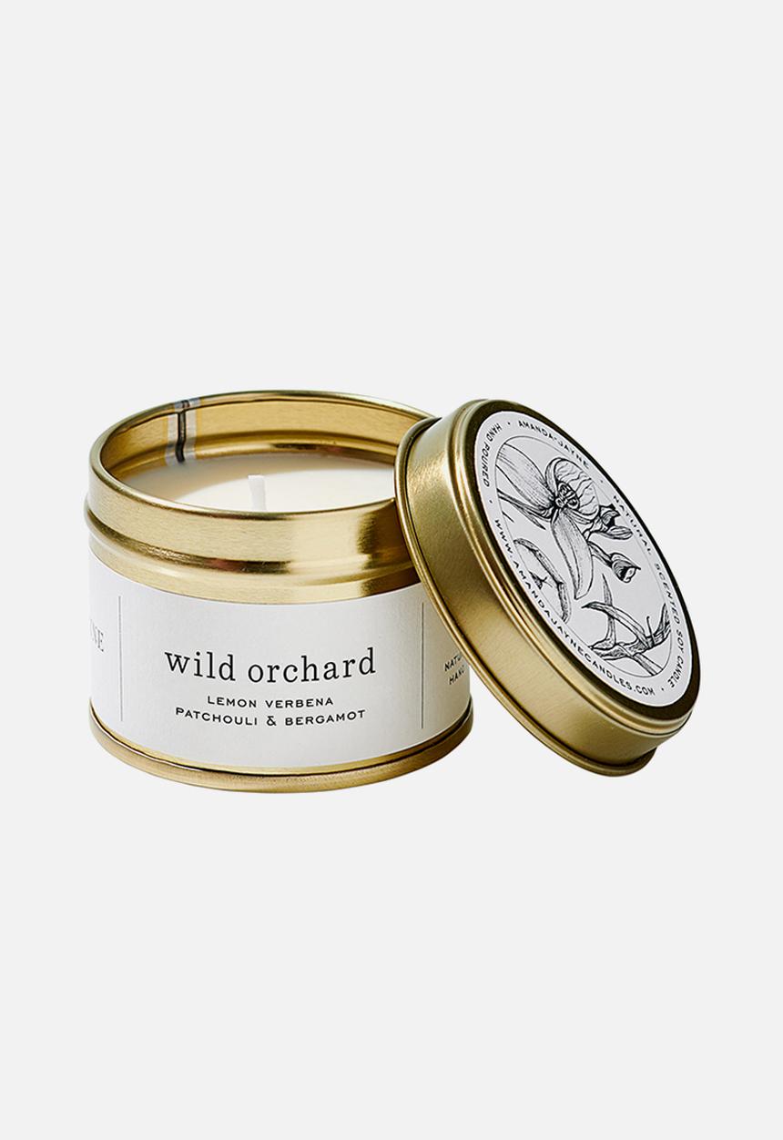 Amanda Jayne - Gold tin candle - wild orchard