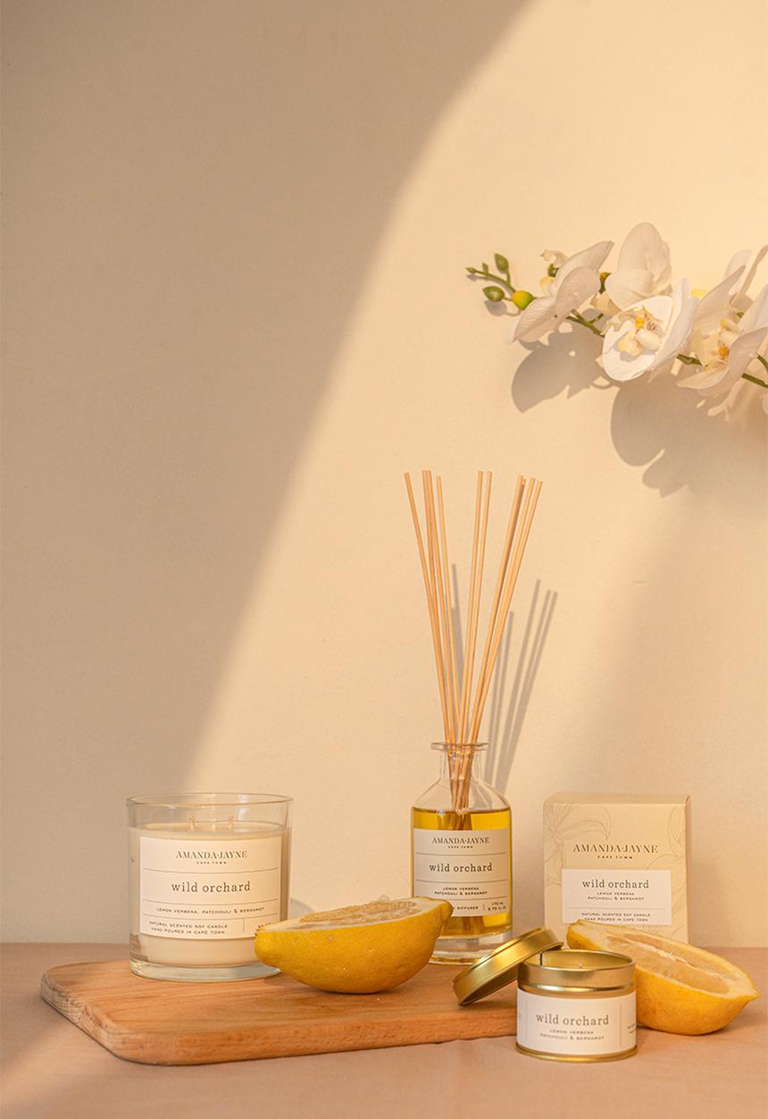 Amanda Jayne - Gold tin candle - wild orchard