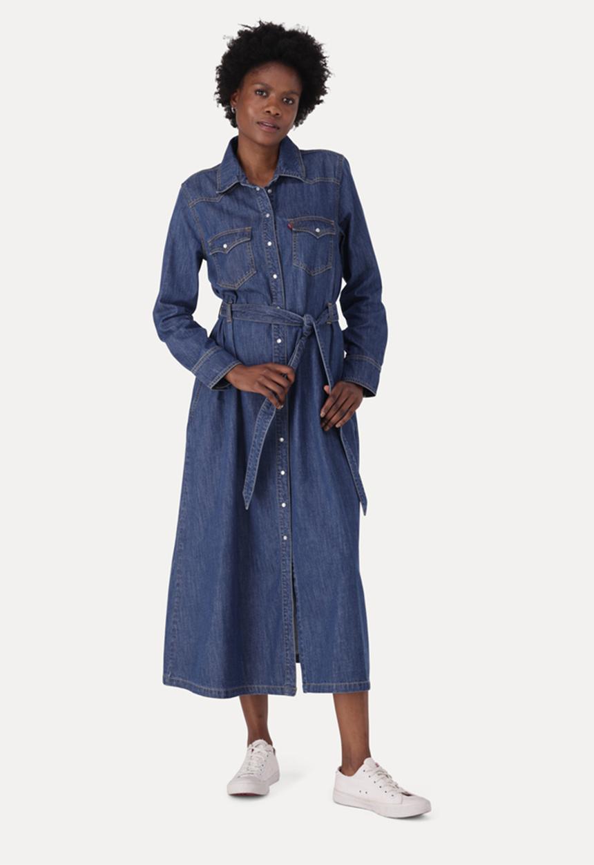 Quinney Denim Dress Za - Gold Dust West