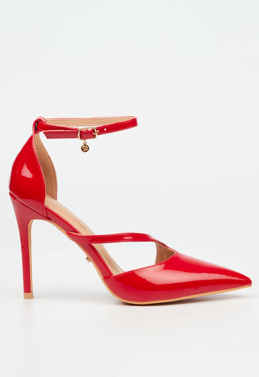 Miss Black - Lola 30 ankle strap - red