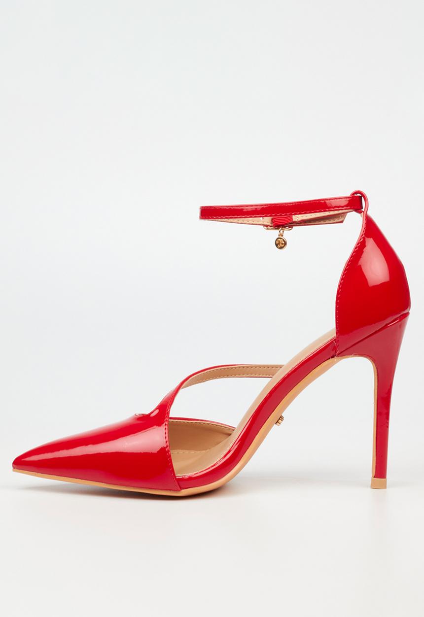 Miss Black - Lola 30 ankle strap - red