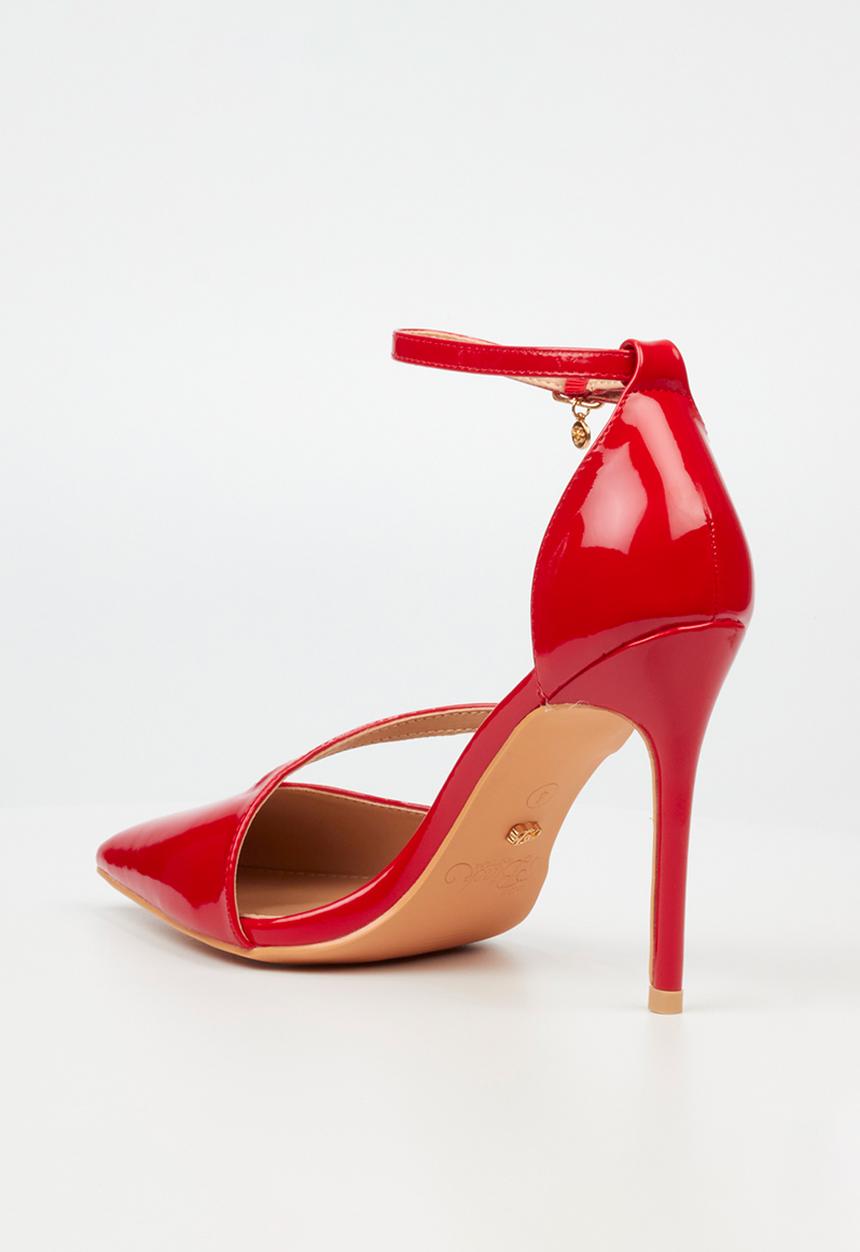 Miss Black - Lola 30 ankle strap - red