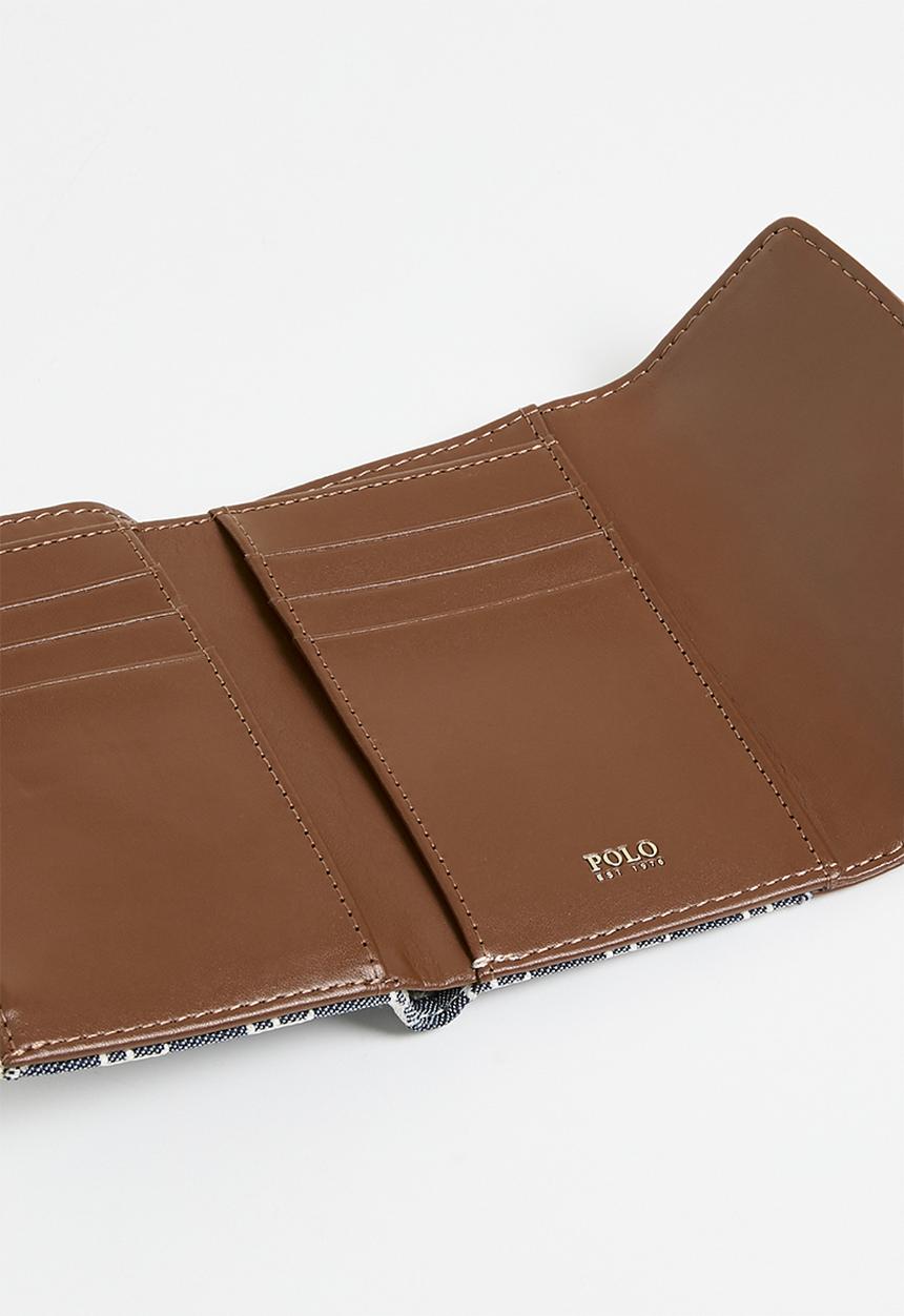 POLO - Premier compact purse - blue & brown