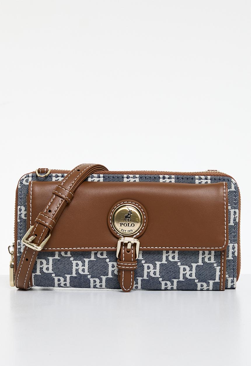 POLO - Premier phone sling - blue & brown